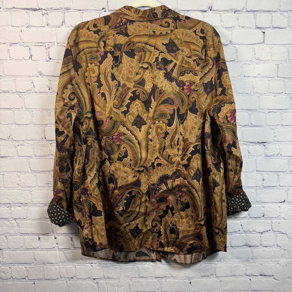 Chaps No Iron Paisley Button Down Shirt Size XXL - Picture 4 of 6